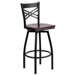 Emma And Oliver Black "X" Back Swivel Metal Restaurant Dining Barstool 24 Emma And Oliver Black "X" Back Swivel Metal Restaurant Dining Barstool -Emma And Oliver GUEST 71febcb1 813e 4dbc 91af 1d3969db4b5c
