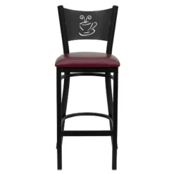 Emma And Oliver Black Coffee Back Metal Restaurant Dining Barstool -Emma And Oliver GUEST 72d80317 7d0d 45d5 9b47 c49a633fcd63