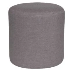 Emma And Oliver Upholstered Round Ottoman Pouf -Emma And Oliver GUEST 72e311ed f2ab 4abd bf6c c1133770c6f5
