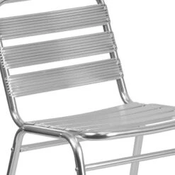 Emma And Oliver 4 Pack Commercial Aluminum Indoor-Outdoor Restaurant Stack Chair - Triple Slat Back -Emma And Oliver GUEST 72e474e9 c01f 4133 8942 ea5ff1b8d20a