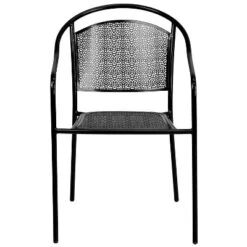 Emma And Oliver Commercial Grade 5 Pack Indoor-Outdoor Steel Patio Arm Chair With Round Back -Emma And Oliver GUEST 740fb02b 6e31 48d6 b2cb b4616889544b