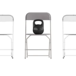 Emma And Oliver 4 Pack Of All-Weather, Extra Wide Contoured Plastic Folding Chairs With Metal Frame And 650 Lb. Static Weight Capacity -Emma And Oliver GUEST 74145a80 11d6 4cc3 b5ea 15d3736a9fd3