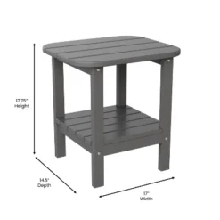Emma And Oliver Two Tier Polyresin Adirondack Side Table - All-Weather For Indoor/Outdoor Use -Emma And Oliver GUEST 74161392 7e46 412d 945a 0496fbfe881b