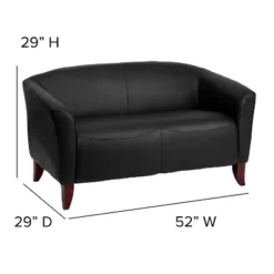 Emma And Oliver Leather Reception/Living Room Loveseat With Cherry Wood Feet -Emma And Oliver GUEST 7447a5bf 24e2 4cb4 adcc 837375cfb014