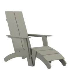 Emma And Oliver Indoor/Outdoor Modern 2-Slat Adirondack Style Chair And Footrest -Emma And Oliver GUEST 749c313f c2d9 4bda a02f d03216a6a17a