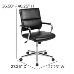 Emma And Oliver Mid-Back LeatherSoft Contemporary Panel Executive Swivel Office Chair -Emma And Oliver GUEST 74df2e5e 7707 4cc4 808f 60b22c551ac6