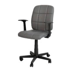 Emma And Oliver Mid-Back Quilted Vinyl Swivel Task Office Chair With Arms -Emma And Oliver GUEST 751ab424 442d 4283 a267 1938a6e476ca