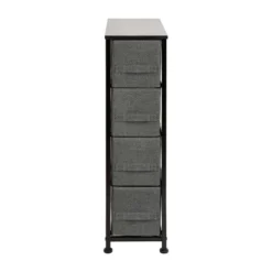 Emma And Oliver 4 Drawer Vertical Slim Storage Dresser-Wood Top & Fabric Pull Drawers 18 Emma And Oliver 4 Drawer Vertical Slim Storage Dresser-Wood Top & Fabric Pull Drawers -Emma And Oliver GUEST 755df43a c498 4c39 929b 71d63a3d2254