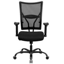 Emma And Oliver 400 Lb. Big & Tall Black Mesh Swivel Ergonomic Office Chair With Adjustable Arms -Emma And Oliver GUEST 767e0715 26bd 4d50 8a02 00cf401a7eec