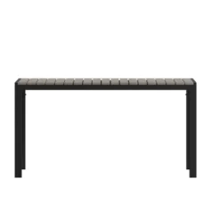 Emma And Oliver 55" X 31" Outdoor Dining Table With Faux Teak Poly Slat Top And Metal Frame -Emma And Oliver GUEST 76910c6e c674 48ed b840 9f00af364a7a