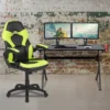 Emma And Oliver Gaming Desk Bundle - Cup/Headphone Holders, Wire Management