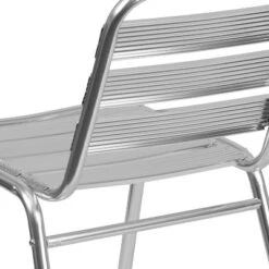 Emma And Oliver 4 Pack Commercial Aluminum Indoor-Outdoor Restaurant Stack Chair - Triple Slat Back -Emma And Oliver GUEST 76eaf215 85c4 45a5 b83e 3668d709e72f