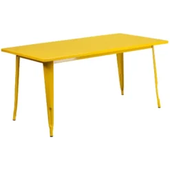 Emma And Oliver Commercial 31.5" X 63" Rectangular Colorful Metal Indoor-Outdoor Dining Table -Emma And Oliver GUEST 7702228d 82d6 419b a578 0b1ce2ee190e