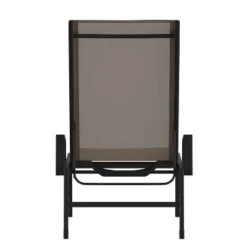 Emma And Oliver Textilene Adjustable 5 Position Patio Chaise Lounge With Armrests And Metal Frame -Emma And Oliver GUEST 77133eb4 ba92 44a4 8442 d28f3bef16e7