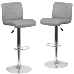 Emma And Oliver 2 Pack Contemporary Vinyl Adjustable Height Barstool With Rolled Seat And Chrome Base 17 Emma And Oliver 2 Pack Contemporary Vinyl Adjustable Height Barstool With Rolled Seat And Chrome Base -Emma And Oliver GUEST 77710569 dd23 4b3a b5c5 5defdae1ddf2