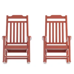 Emma And Oliver Set Of 2 All-Weather Poly Resin Faux Wood Rocking Chairs For Porch &Patio -Emma And Oliver GUEST 77dff014 4a82 49fd 8d19 ea48541871ea