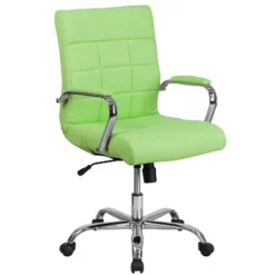 Emma And Oliver Mid-Back Vinyl Executive Swivel Office Chair With Chrome Base And Arms -Emma And Oliver GUEST 77f7d3b2 04d4 4feb 8f1e 3c8dc9e10e7e