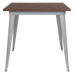 Emma And Oliver 31.5" Square Metal Indoor Table With Rustic Wood Top -Emma And Oliver GUEST 7810b52d 99d3 4a50 b5c9 518a875803b4