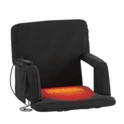 Emma And Oliver Portable Heated Reclining Stadium Chair With Armrests, Padded Back & Heated Seat With Dual Storage Pockets And Backpack Straps -Emma And Oliver GUEST 78541cb4 7d2e 44d1 8c7b c6b1f6bef478