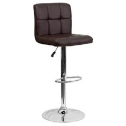 Emma And Oliver Quilted Vinyl Swivel Adjustable Height Barstool With Chrome Base -Emma And Oliver GUEST 78c9a6f4 55b1 44af abde 9c0fc65534d9