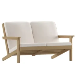 Emma And Oliver All-Weather Polyresin Adirondack Loveseat With Deep Seat And Comfortable Back & Seat Cushions -Emma And Oliver GUEST 7923c94a 7357 4a80 97c6 683787585afd