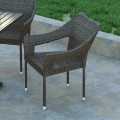 Emma And Oliver All-Weather Indoor/Outdoor Stacking Patio Dining Chairs With Steel Frame And Weather Resistant PE Rattan -Emma And Oliver GUEST 79419280 0844 4e0e bd60 ef17a70e7c20 1