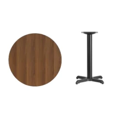 Emma And Oliver 30" Round Laminate Table Top With 22"x22" Table Height Base