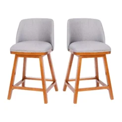 Emma And Oliver Upholstered Mid-Back Stools With Nailhead Accent Trim & Wood Frames 27 Emma And Oliver Upholstered Mid-Back Stools With Nailhead Accent Trim & Wood Frames -Emma And Oliver GUEST 797ed8bc c007 42f7 a8d3 a3341ed072e2