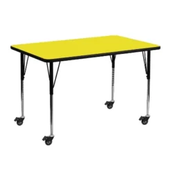 Emma And Oliver Mobile 24x48 Rectangle HP Laminate Adjustable Activity Table -Emma And Oliver GUEST 79abf887 5fa3 458a 82da 1f6fd8d3fcfd