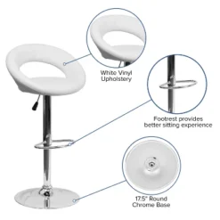 Emma And Oliver Rounded Orbit-Style Back Vinyl Swivel Adjustable Height Barstool 22 Emma And Oliver Rounded Orbit-Style Back Vinyl Swivel Adjustable Height Barstool -Emma And Oliver GUEST 7a22f63d 7760 47f9 8b31 e461da1849c4