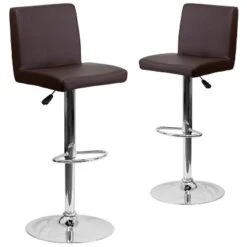 Emma And Oliver 2 Pack Contemporary Vinyl Adjustable Height Barstool With Panel Back And Chrome Base -Emma And Oliver GUEST 7a8276ec 666d 451b 91f7 a176e21e6fbe