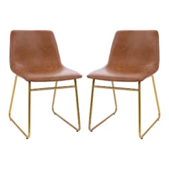 Emma And Oliver 18 Inch Indoor Dining Table Chairs, LeatherSoft Upholstery-Set Of 2 -Emma And Oliver GUEST 7a948939 b887 4120 9f9c 21bc04b05c75