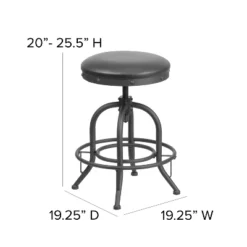 Emma And Oliver 24" Counter Height Stool With Swivel Lift Black LeatherSoft Seat -Emma And Oliver GUEST 7ad84234 3063 4468 9b85 a258767e598c