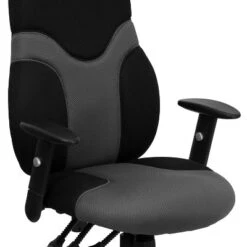 Emma And Oliver High Back Ergonomic Black/Gray Mesh Swivel Task Office Chair W/ Adjustable Arms -Emma And Oliver GUEST 7af25daa 6b65 47ac 8e2d ba8d1512c65c