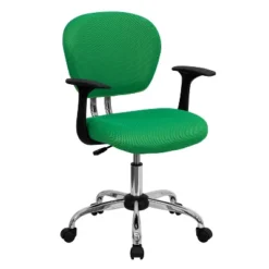 Emma And Oliver Mid-Back Mesh Padded Swivel Task Office Chair With Chrome Base And Arms -Emma And Oliver GUEST 7b0d6b31 de25 47a9 903b 34838bb0267c