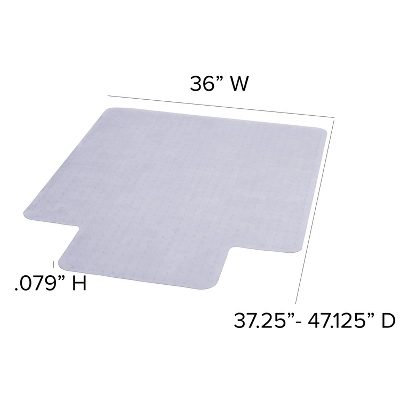 3'x4' Rectangle With Lip Solid Office Chair Mat Clear - Emma And Oliver 2 3'x4' Rectangle With Lip Solid Office Chair Mat Clear - Emma And Oliver - Image 2