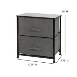 Emma And Oliver 2 Drawer Storage Stand With Wood Top & Dark Fabric Pull Drawers -Emma And Oliver GUEST 7c3e03c1 ff90 42fd 9508 5cbf9e54b233