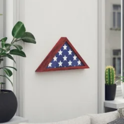 Emma And Oliver Rustic Military Flag Shadow Box For 9.5' X 5' American Veteran Burial Flag - Wall Mount Or Freestanding -Emma And Oliver GUEST 7c59a1ec f74e 43d7 9307 4e6cd2fe56c1