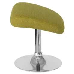 Emma And Oliver Green Fabric Ottoman Footrest With Chrome Base