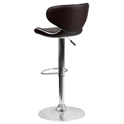 Emma And Oliver 2 Pack Contemporary Cozy Mid-Back Vinyl Adjustable Height Barstool With Chrome Base 2 Emma And Oliver 2 Pack Contemporary Cozy Mid-Back Vinyl Adjustable Height Barstool With Chrome Base - Image 2