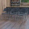 Emma And Oliver 6 Pack 330 Lb. Capacity Black Plastic Folding Chair - Charcoal Frame - Event Chair