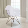 Emma And Oliver Transparent Side Chair With Arms And Gold Base