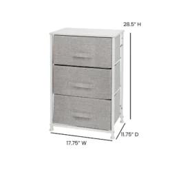 Emma And Oliver 3 Drawer Vertical Storage Dresser With Wood Top & Fabric Pull Drawers -Emma And Oliver GUEST 7da1be50 06d9 4456 851e 8ea5ec255a91