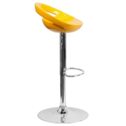 Emma And Oliver Yellow Plastic Adjustable Height Barstool With Chrome Base -Emma And Oliver GUEST 7df32230 fea6 4710 92f2 625b883ae353