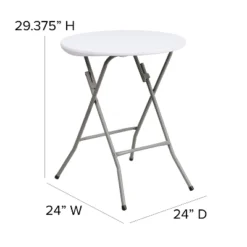 Emma And Oliver 2-Foot Round Granite White Plastic Folding Table - Banquet / Event Folding Table -Emma And Oliver GUEST 7f011ec1 c663 4534 8446 fde29fd6fb5c