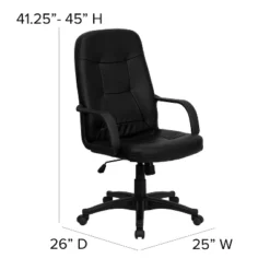 Emma And Oliver High Back Black Glove Vinyl Executive Swivel Office Chair With Arms -Emma And Oliver GUEST 7fc50d18 5c3a 4737 a284 ba759130cb88