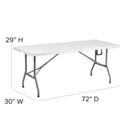 Emma And Oliver 6-Foot Bi-Fold Plastic Banquet And Event Folding Table With Handle -Emma And Oliver GUEST 803ae23e e3e2 4b9b a382 c0dd83e77755