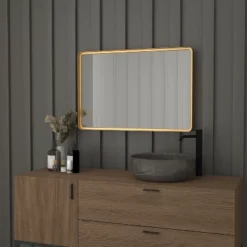 Emma And Oliver Wall Mirror With Silver Backing For Clarity And Shatterproof Glass For Entryways, Bathrooms & More -Emma And Oliver GUEST 803ef5f8 20b8 47cf 863b 8149bf52d606