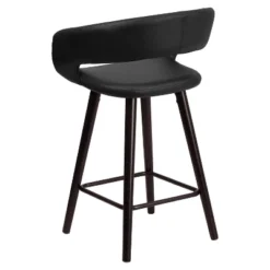 Emma And Oliver 2 Pk. 24'' High Contemporary Vinyl Counter Height Stool With Cappuccino Wood Frame -Emma And Oliver GUEST 808f8ad5 89dd 4adf b156 6ec298948a0d