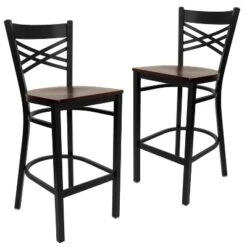Emma And Oliver 2 Pack "X" Back Metal Restaurant Barstool -Emma And Oliver GUEST 817dd800 2aae 4e32 a9b3 4414b875ec50